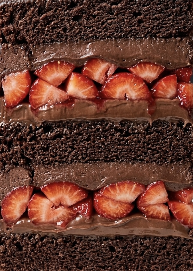 Nutella & Strawberries pasta katmanları